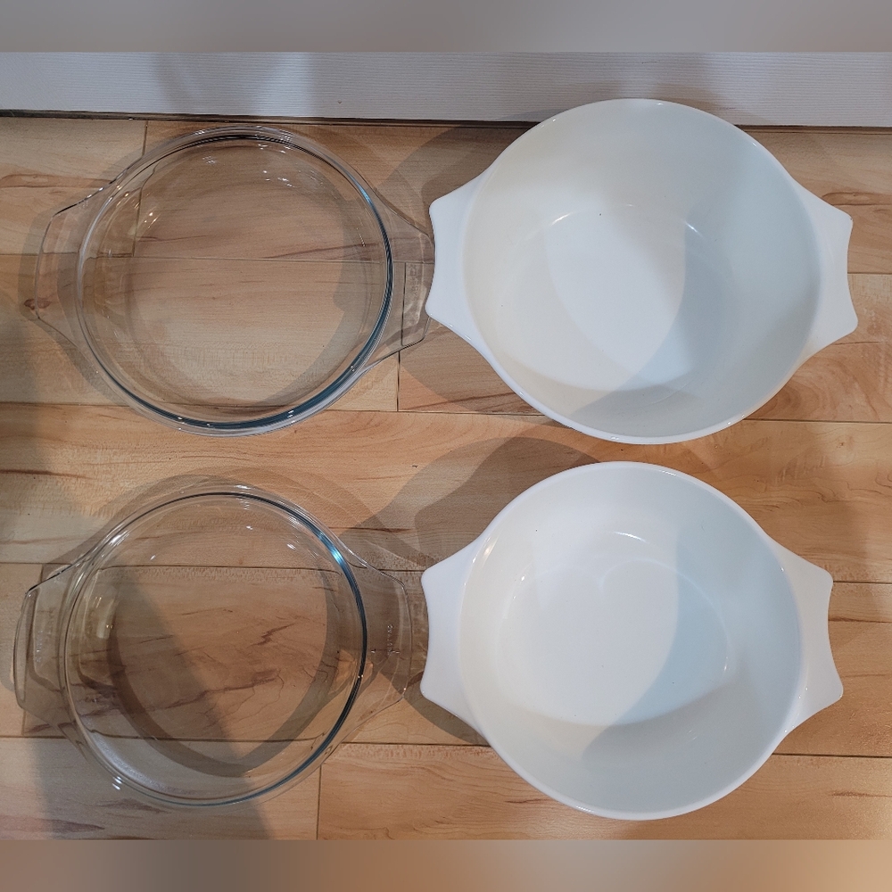2 Vintage Blue Iris Pyrex baking dishes - Picture 3 of 7